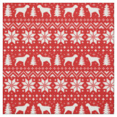 Spinone Italiano Silhouette-Weihnachtsmuster-Rot Stoff (Muster)