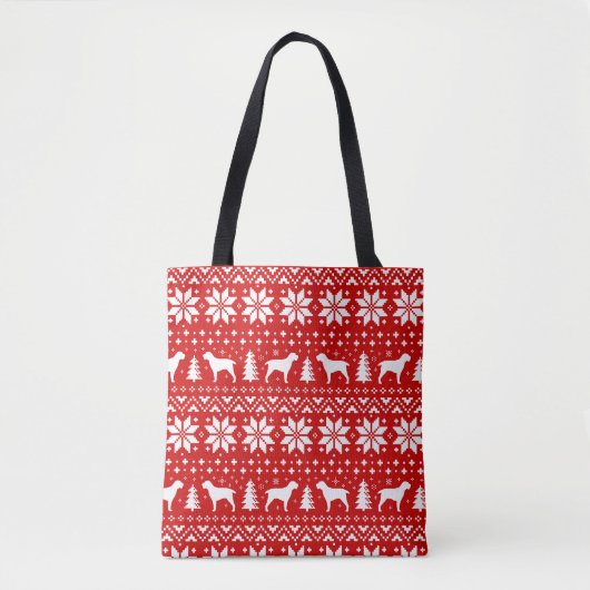 Spinone Italiano Silhouetten Weihnachtsfeiertag Tasche (Vorderseite)