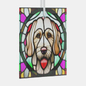 Spinone Italiano "Stains Glass" Ornament Aus Glas (Vorderseite Rechts)