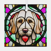 Spinone Italiano "Stains Glass" Ornament Aus Glas (Rückseite)