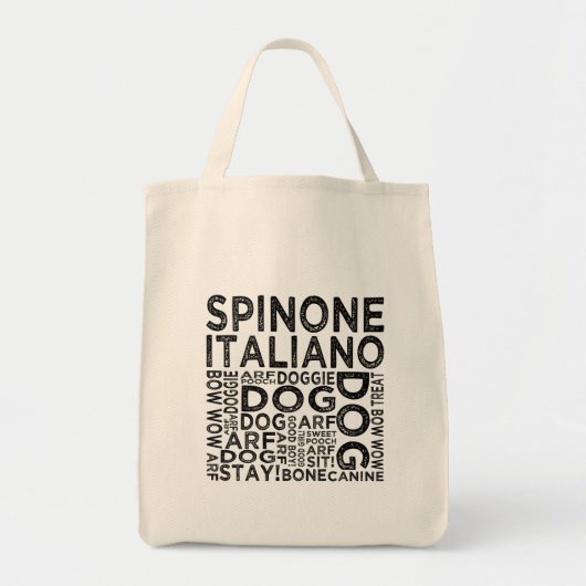 Spinone Italiano Typografie Tragetasche (Vorne)
