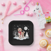 Spinone Italiano Unter Mondlicht Schneeschonzeit W Pappteller (Party)