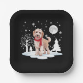 Spinone Italiano Unter Mondlicht Schneeschonzeit W Pappteller (Vorderseite)