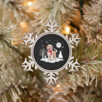 Spinone Italiano Unter Mondlicht Schneeschonzeit W