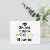 Spinone Italiano Walks Design Postkarte (Stehend Vorderseite)