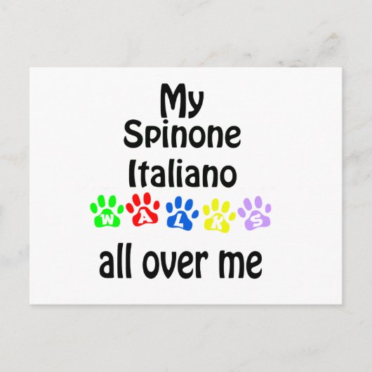 Spinone Italiano Walks Design Postkarte (Vorderseite)