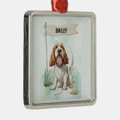 Spinone Italiano Watercolor Personalized Dog Ornament Aus Metall (Rechts)