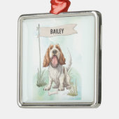 Spinone Italiano Watercolor Personalized Dog Ornament Aus Metall (Links)