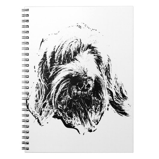 Spinone Notebook – Dog Head Portrait in Ink Notizblock (Vorderseite)