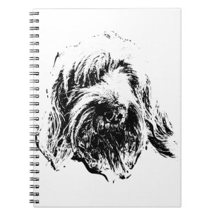 Spinone Notizbuch – Hundekopfporträt in Tinte Notizblock
