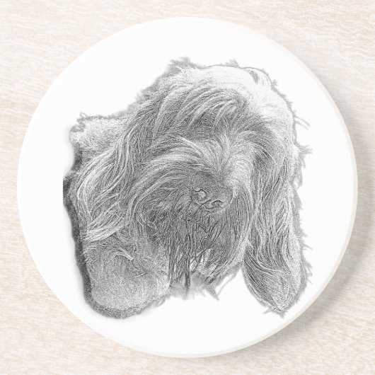 Spinone Stillness – Artisan Coaster Getränkeuntersetzer (Vorne)