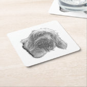 Spinone Stillness – Artisan Coaster Rechteckiger Pappuntersetzer (angewinkelt)