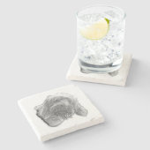 Spinone Stillness – Artisan Coaster Steinuntersetzer (Seitenansicht)