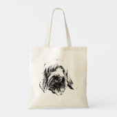 Spinone Tote Bag – Minimalist Dog Head Sketch Tragetasche (Rückseite)