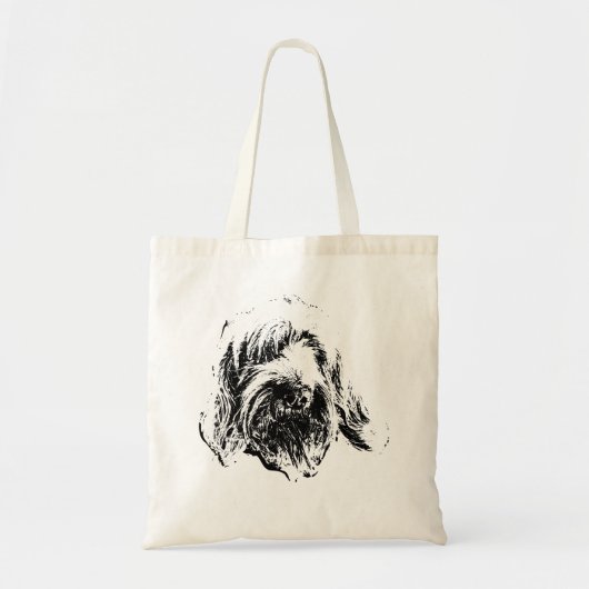 Spinone Tote Bag – Minimalist Dog Head Sketch Tragetasche (Vorne)