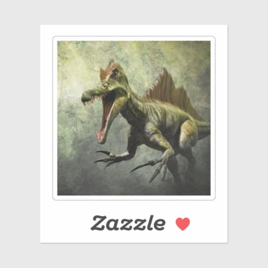 Spinosaurus Dinosaur im Urwald Aufkleber (Blatt)