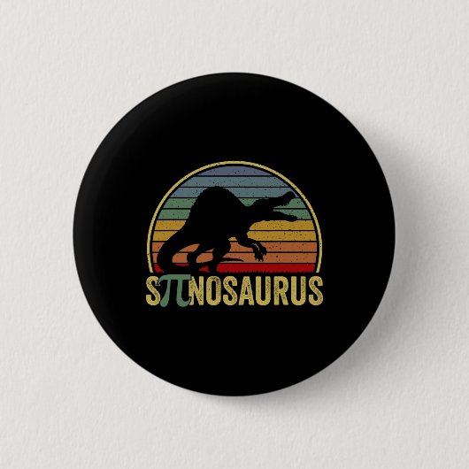 Spinosaurus - Dinosaur Pi Tag Lustiger Mathe-Witz  Button (Vorderseite)