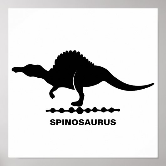 Spinosaurus Dinosaur Silhouette Poster (Vorne)