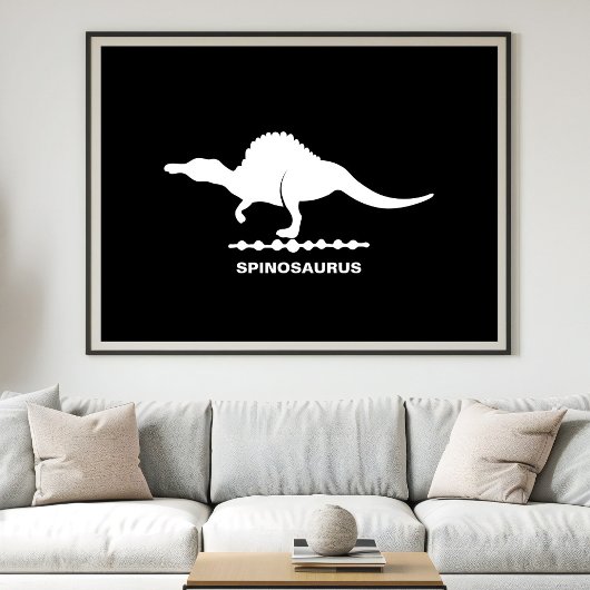 Spinosaurus Dinosaur Silhouette Poster