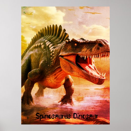 Spinosaurus Dinosaur Vivid Bedroom Wall Poster (Vorne)