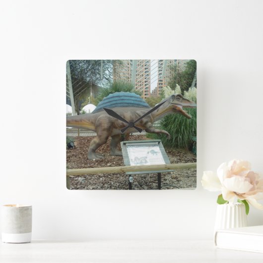 Spinosaurus Dinosaur Wall Clock Quadratische Wanduhr (Zuhause)