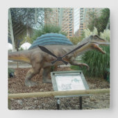 Spinosaurus Dinosaur Wall Clock Quadratische Wanduhr (Vorderseite)