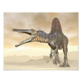 Spinosaurus-Dinosaurier in der Wüste - 3D-Darstell Fotodruck (Vorne)