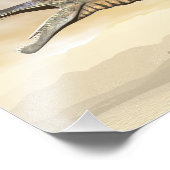 Spinosaurus-Dinosaurier in der Wüste - 3D-Darstell Fotodruck (Ecke)