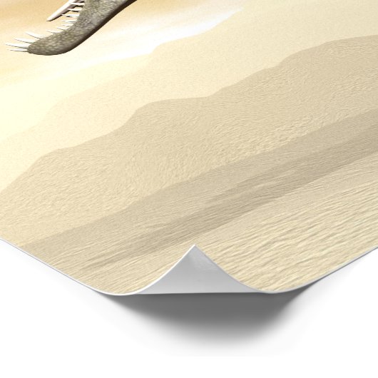 Spinosaurus-Dinosaurier in der Wüste - 3D-Darstell Poster (Ecke)