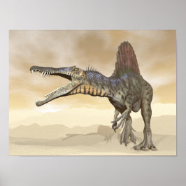 Spinosaurus-Dinosaurier in der Wüste - 3D-Darstell Poster