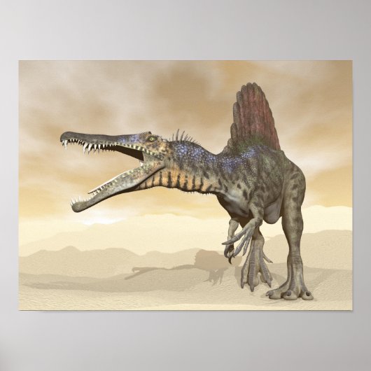 Spinosaurus-Dinosaurier in der Wüste - 3D-Darstell Poster (Vorne)