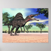 Spinosaurus-Dinosaurier in der Wüste - 3D-Darstell Poster (Vorne)