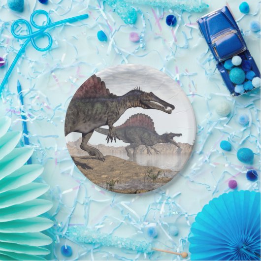 Spinosaurus Dinosaurier in der Wüste - 3D Pappteller (Party)
