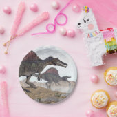 Spinosaurus Dinosaurier in der Wüste - 3D Pappteller (Party)