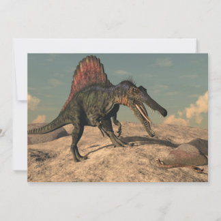 Spinosaurus-Dinosaurier jagen eine Schlange