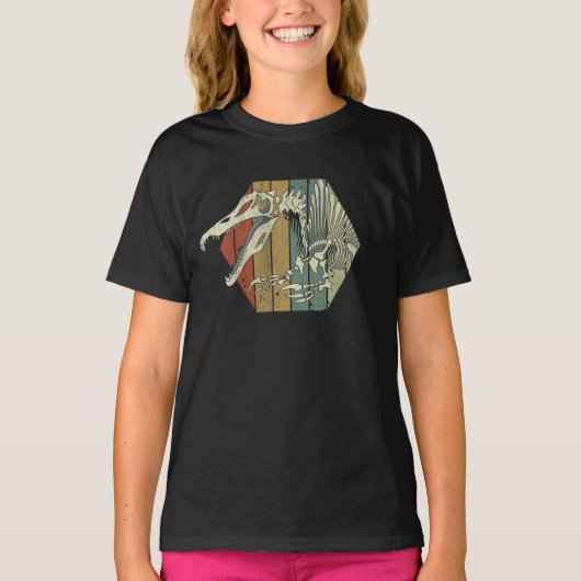 Spinosaurus Dinosaurier Skelett Vintag T-Shirt (Vorderseite)