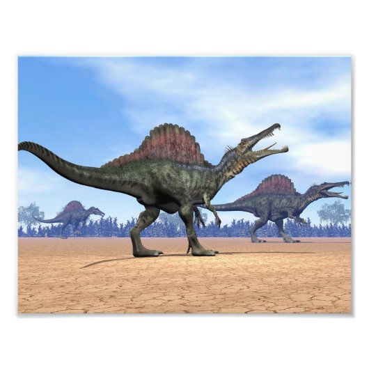 Spinosaurus-Dinosaurier-Spaziergang - 3D-Darstellu Fotodruck (Vorne)