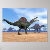 Spinosaurus-Dinosaurier-Spaziergang - 3D-Darstellu Poster (Vorne)