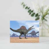 Spinosaurus-Dinosaurier-Spaziergang - 3D-Darstellu Postkarte (Stehend Vorderseite)