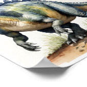 Spinosaurus Dinosaurier Wasserfarbe Wohngestaltung Poster (Ecke)