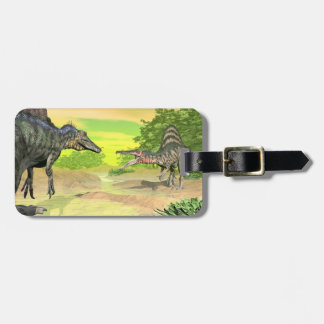 Spinosaurus Dinosaurierkampf - 3D übertragen Gepäckanhänger