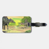 Spinosaurus Dinosaurierkampf - 3D übertragen Gepäckanhänger (Rückseite horizontal)