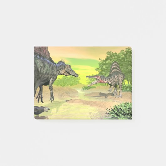Spinosaurus Dinosaurierkampf - 3D übertragen Post-it Klebezettel (Vorderseite)