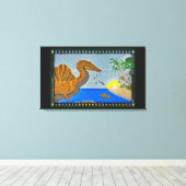 Spinosaurus Film Reel Dinosaur Canvas Print Leinwanddruck (Insitu (Holzboden))