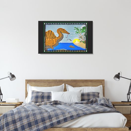 Spinosaurus Film Reel Dinosaur Canvas Print Leinwanddruck (Insitu (Schlafzimmer))