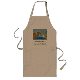 Spinosaurus Fish for Dinner apron Dinosaur Chef Lange Schürze