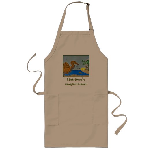 Spinosaurus Fish for Dinner apron Dinosaur Chef Lange Schürze (Vorne)