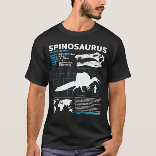 Spinosaurus Fossilienbogen-T - Shirt (Vorderseite)