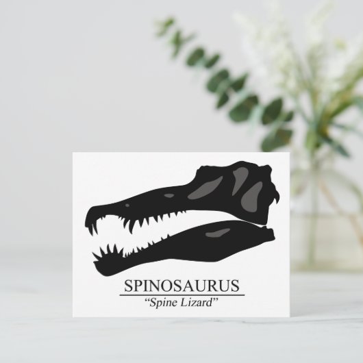 Spinosaurus Skull Postkarte (Stehend Vorderseite)