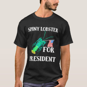 Spiny Lobster für President Funny America Flag T-Shirt